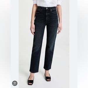 NWT Khaite Abigail Jean / Simsbury Stretch black / 26 denim